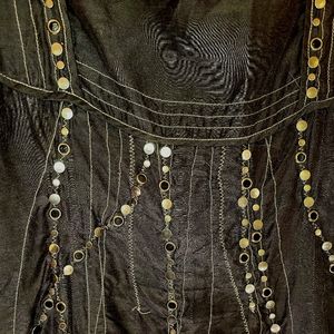 Pete and Greta black studded dress, size 10, mid length